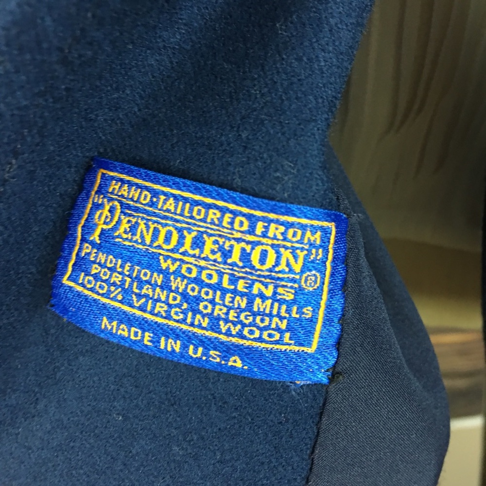 Pendleton Wool Navy Blue Blazer Fall Autumn Winter - Picture 2 of 4